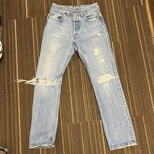 Levi’s 501 ripped jeans, size 26